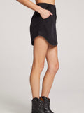 Elisia Mini Skirt in Washed Black