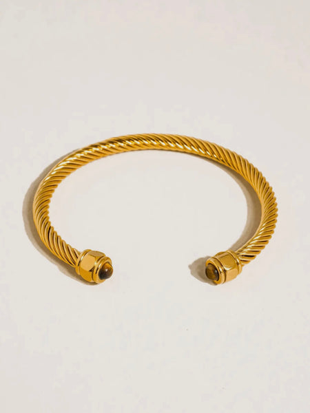 Vail Braided Bangle in Brown
