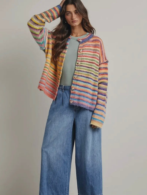 Pocket Full of Sunshine Cardigan in Rainbow