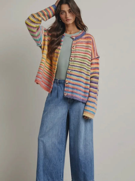 Pocket Full of Sunshine Cardigan in Rainbow