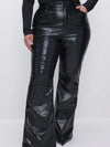 Good Legs Flare in Black Faux Leather