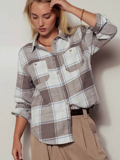 Way Out West Flannel Shirt in Truffle