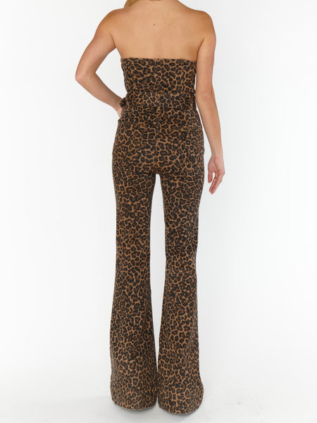 Santa Fe Jumpsuit in Leopard Latte Denim