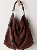 Suzie Suede Slouch Tote in Espresso