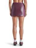 Cam Faux Leather Skirt in Cordovan