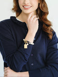 One Bam Bird Mahjong Tile Pearl Bracelet