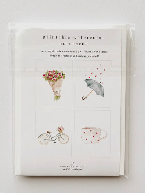 Love Sweet Love Watercolor Notecard Set