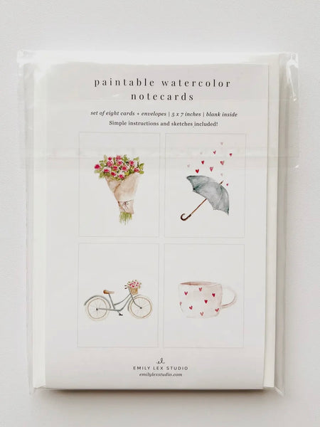 Love Sweet Love Watercolor Notecard Set