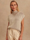 Lauren Plated Knit Tank in Cocoa Dust