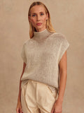 Lauren Plated Knit Tank in Cocoa Dust