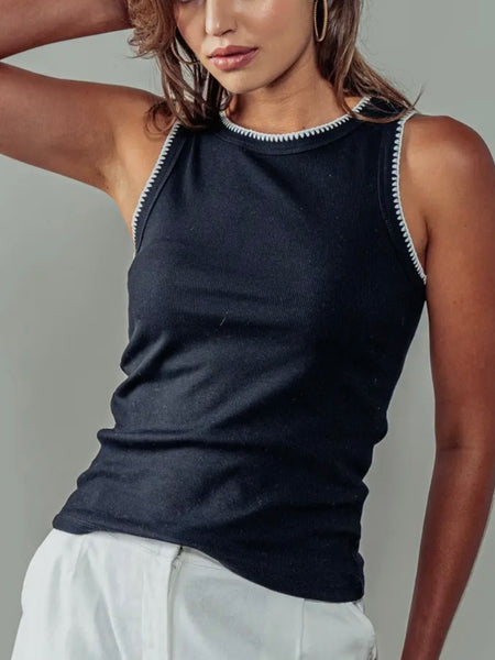 Tie or Die Tank in Black