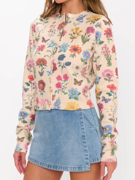 Cafe Cardigan in French Floral Knit