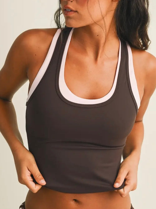 On The Double Layered Tank in Dark Chocolate