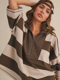 Take A Break Stripe Set in Brown Combo