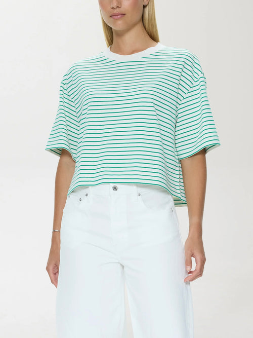 Mae Tee in Vert Stripe