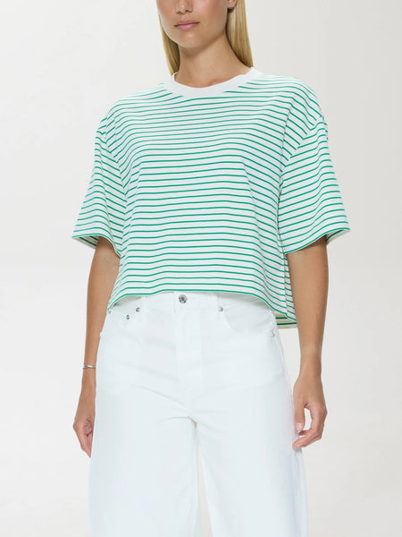 Mae Tee in Vert Stripe