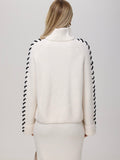 Vida Boucle Whip Stitch Pullover in Sea Salt