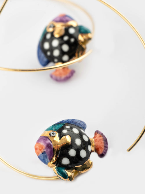 Spotted Fish Hoop Earrings