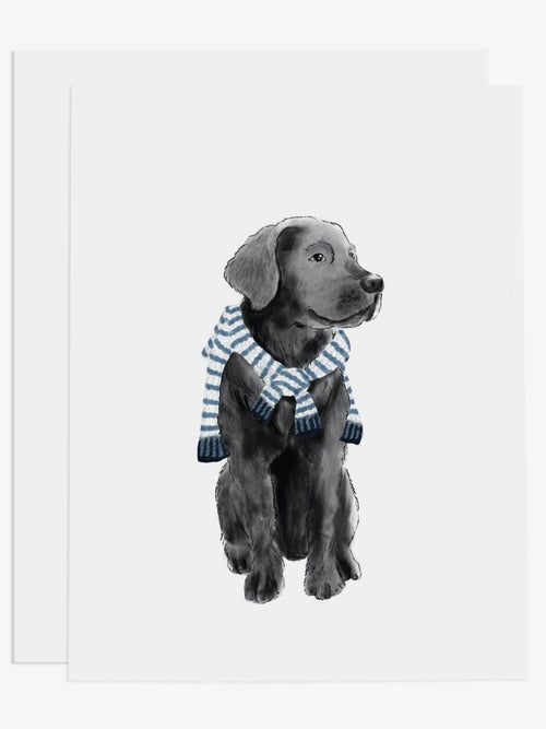 Preppy Black Lab Greeting Card