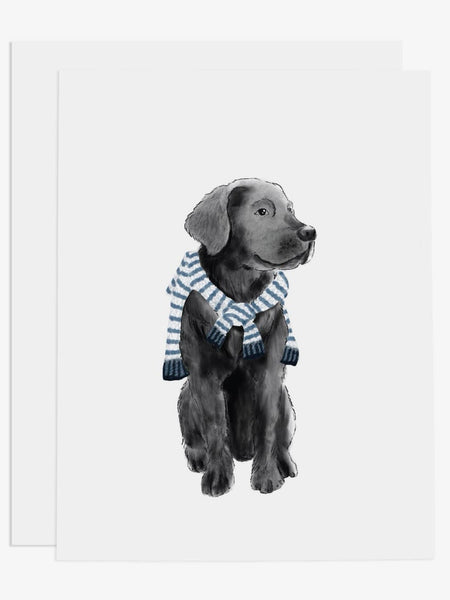 Preppy Black Lab Greeting Card
