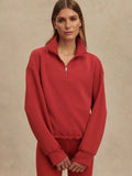 Sian Cropped Half Zip Midlayer in Lava Falls