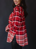 Fade Into It Flannel in Red