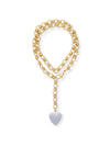 Rowan Heart Long Necklace in White