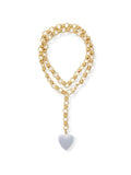 Rowan Heart Long Necklace in White