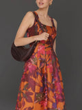 Fall Floral Fit & Flare Maxi Dress in Jardin Print