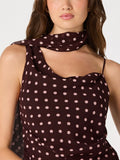 Adrie Top in Brown Polka Dot