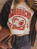 Gridiron Football Thrifted Tee in Off White