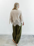 Wave Detail Knit Top in Beige