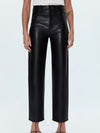 Cassie Faux Leather Pant in Onyx