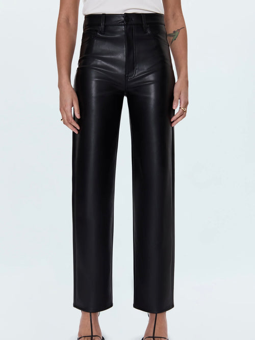 Cassie Faux Leather Pant in Onyx