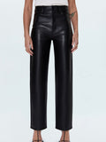 Cassie Faux Leather Pant in Onyx