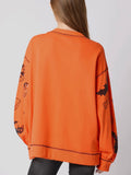 Spooky, Scary, Sequin Sweatshirt in Orange