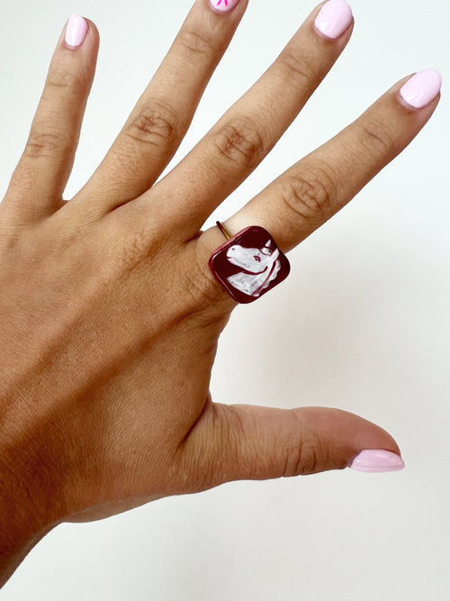 Porcelain Symbol Ring in Horse