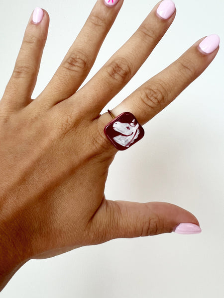 Porcelain Symbol Ring in Horse
