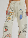 Fable Low Rise Printed Jean in Tofu Combo