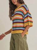 Maple Street Stripe Cardigan in Mustard