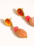Burée Beaded Earrings in  Pink