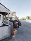 Custom Embroidered Gingham TRL Mock Neck in Brown