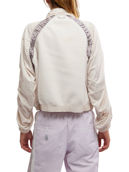 Amelia Zip Up Fleece in Bleach Clay & Oyster