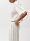 Mae Cropped Tee in Soft White
