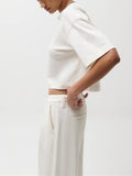 Mae Cropped Tee in Soft White