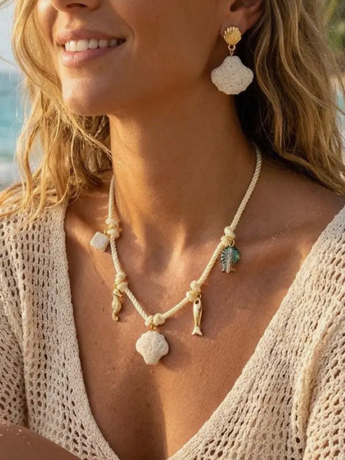 Coastal Coral Drop Earrings