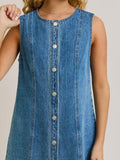 Denim Does It Mini Dress in Mid Blue