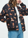 Satin Safari Bomber Jacket in Black