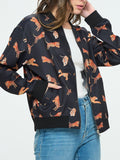 Satin Safari Bomber Jacket in Black