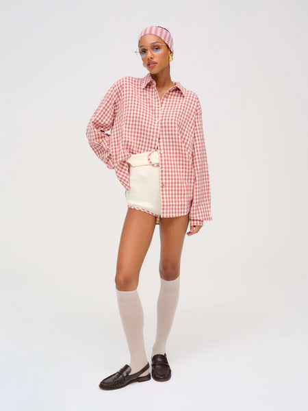 Georgia Gingham Button Down in Mauve